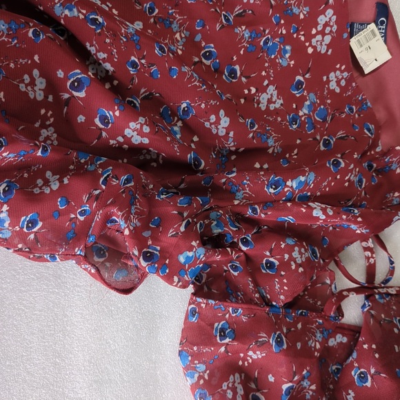 Chaps Floral Long Sleeve Day Dress- with flaws - Picture 13 of 15